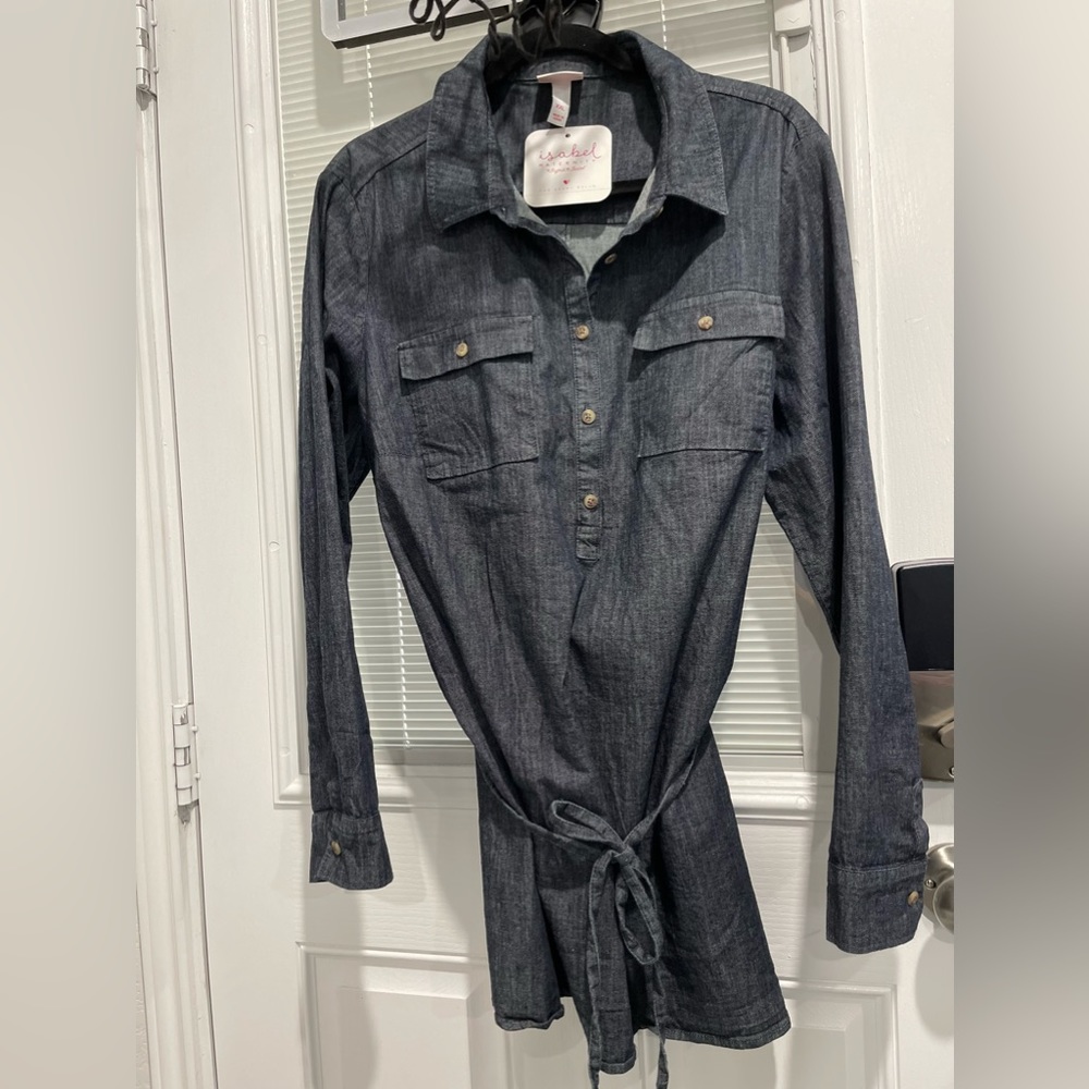 Mamma's Maternity. Isabel Maternity.Denim Collar Maternity Dress. Size XXL